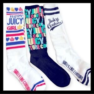 💖 Juicy Couture Limited Edition Tube Socks 3-Pack NIB Smells Like Couture 💖